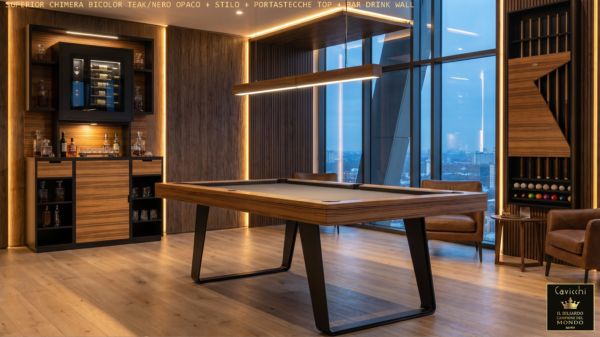 CHIMERA-TEAK-GAMES-ROOM Tavolo da biliardo Chimera categoria Superior | Cavicchi Biliardi